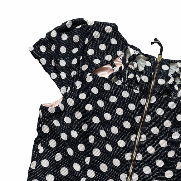 Maeve Anthropologie Black Dotted A-Line Mini Dress - Picture 9 of 11